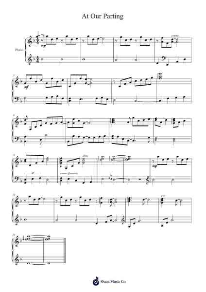 At Our Parting Sheet Music by Yuki Kajiura-Arr.Leighborn