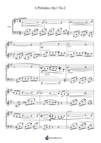 6 Preludes, Op.1 No.2 Sheet Music by Anatoly Alexandrov-Arr.Ivescan Nelral
