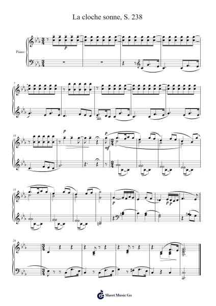 La cloche sonne, S. 238 Sheet Music by Franz Liszt-Arr.Montholt