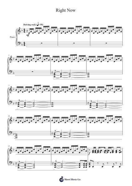 Right Now Sheet Music by Van Halen-Arr.Clairemew Bronelroy