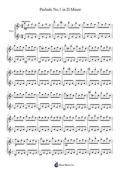 Prelude No.1 in D Minor (NDW.3) Sheet Music by Scottbroad-Arr.Linjane Barcox