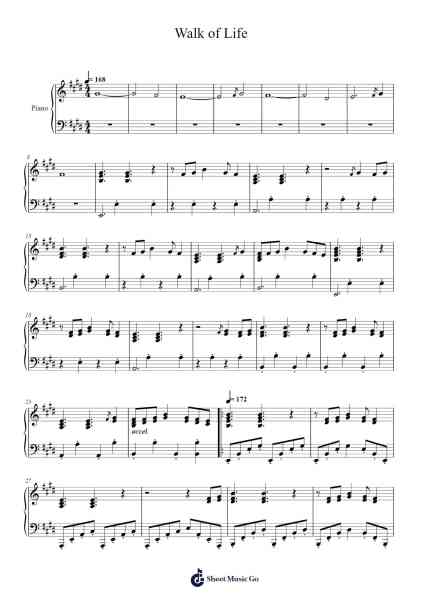 Walk of Life Sheet Music by Dire Straits-Arr.Charfra Tesscer