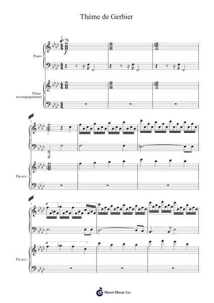 Thème de Gerbier, l'Armée des Ombres Sheet Music by Eric De Marsan-Arr.Emton