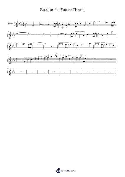 Back to the Future Theme 乐谱由 Alan Silvestri - 编曲 Hilye