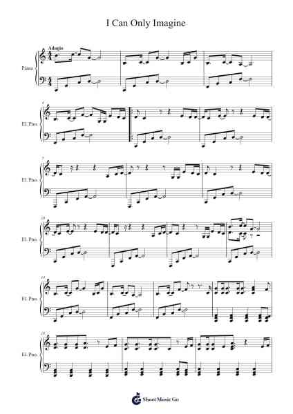 I Can Only Imagine Sheet Music by MercyMe-Arr.Iannet Shelac