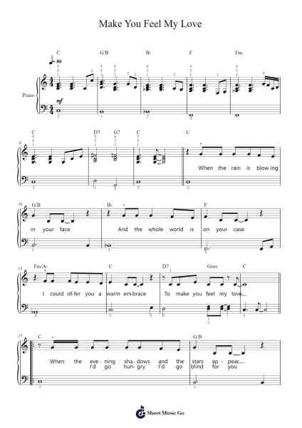 Make You Feel My Love Sheet Music by Adele/Bob Dylan-Arr.Polwer Sharpger