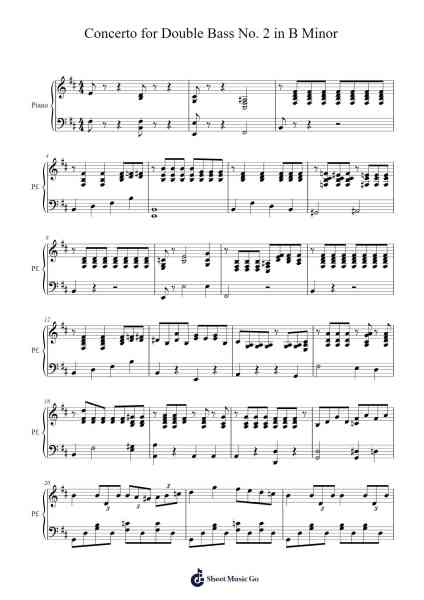 Concerto for Double Bass No. 2 in B Minor Sheet Music by Brodams-Arr.Reygess