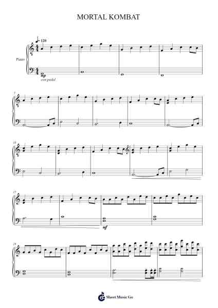 MORTAL KOMBAT (Techno Syndrome) - Piano Solo Sheet Music by Oliver Adams-Arr.Burnebooth Theobel
