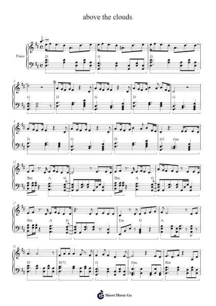 above the clouds Sheet Music by joondayay-Arr.Hartclife Joudrea