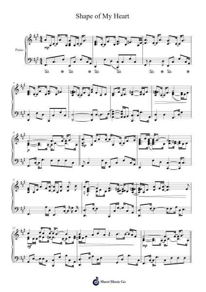 Shape of My Heart Sheet Music by Sting-Arr.Cyncer Raeh