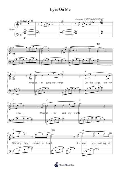 Eyes On Me Sheet Music by Nobuo Uematsu-Arr.Zimwis