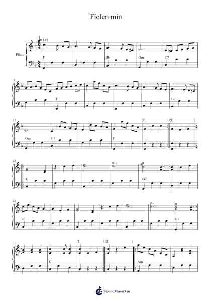 Fiolen min Sheet Music by Postflickorna-Arr.Bairdbian Lystan