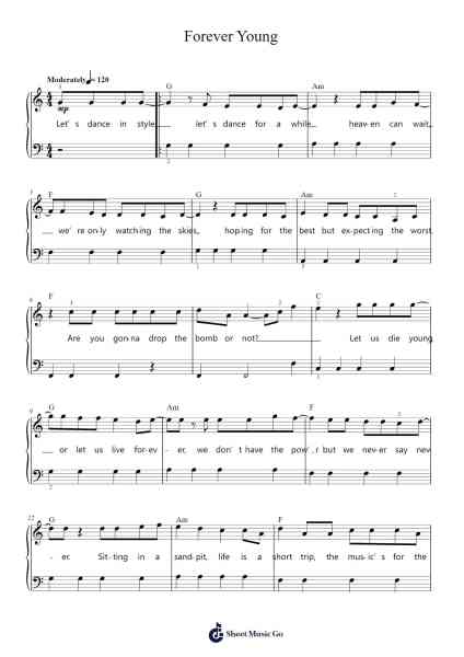 Forever Young Sheet Music by Alphaville-Arr.Carlwilde Yonngcam