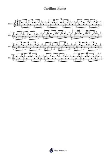 Carillon theme Sheet Music by Ennio Morricone-Arr.Snowcol