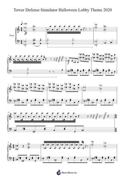 Tower Defense Simulator Halloween Lobby Theme 2020 Sheet Music by Daniel_Playz-Arr.Eveken Dougloyd
