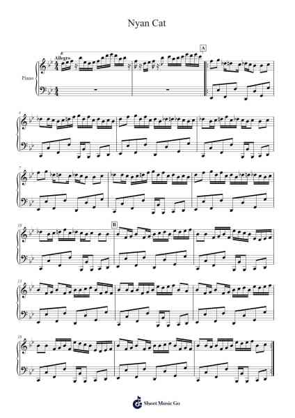 Nyan Cat Sheet Music by Misc Computer Games-Arr.Perglenn Polreade