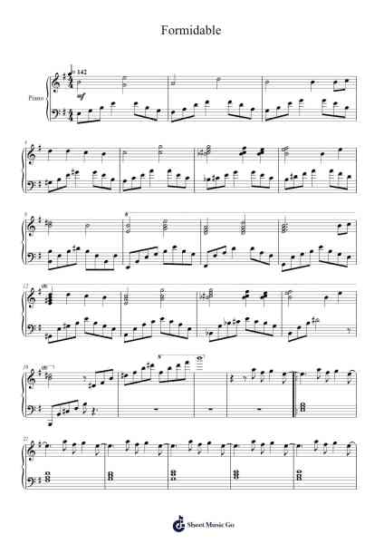 Formidable Sheet Music by Stromae-Arr.Zoetricia Smedsibyl