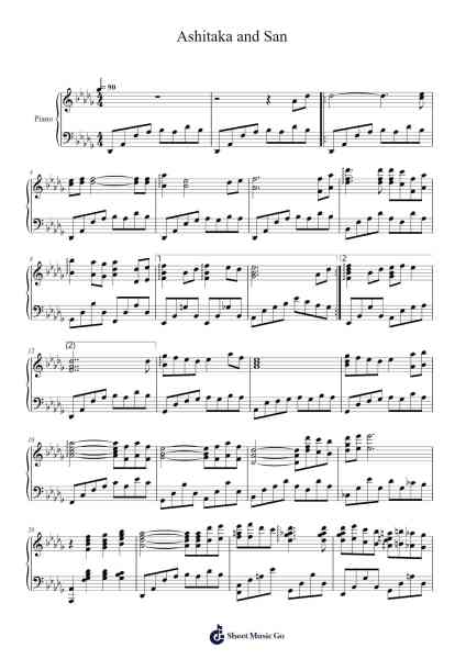 Ashitaka and San - Princess Mononoke Sheet Music by Joe Hisaishi-Arr.Rooryl Petnoel