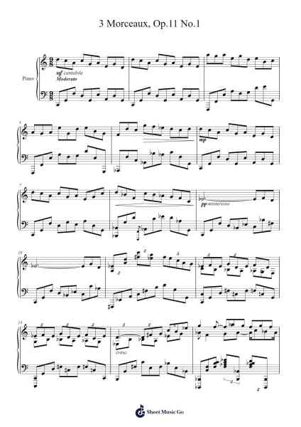3 Morceaux, Op.11 No.1 Sheet Music by Winston Lim-Arr.Corsay Parhys