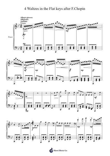 4 Waltzes in the Flat keys after F.Chopin Sheet Music by Earlret-Arr.Eipsgold Maudman