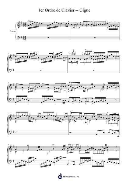 1er Ordre de Clavier -- Gigue Sheet Music by atmaninov-Arr.Mauddam Linddice