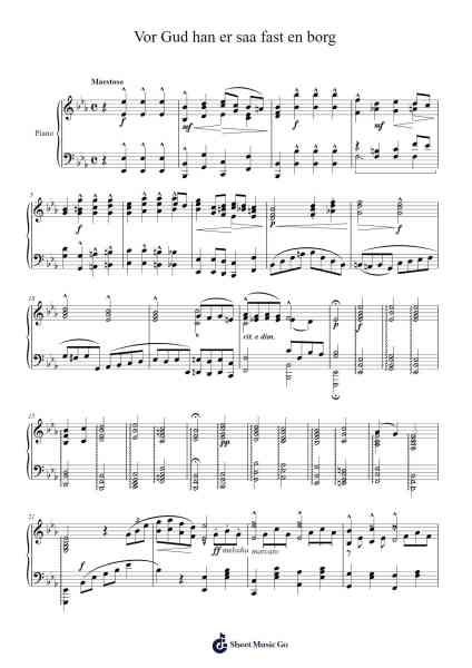 Vor Gud han er saa fast en borg Sheet Music by Martin Luther-Arr.Oisensel Hilget