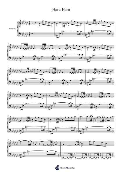 Haru Haru Musica per pianoforte di Big Bang - Arr.Lautus Phichad