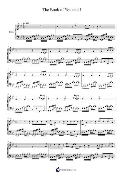 The Book of You and I Sheet Music by undefined-Arr.Phylple
