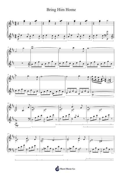 Bring Him Home Sheet Music by -Arr.Feltrid