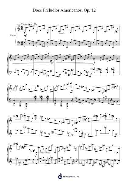 Doce Preludios Americanos, Op. 12: No. 1 Para los acentos Sheet Music by Alberto Ginastera-Arr.Kirkckle Clarkckle