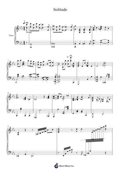 Solitude Sheet Music by Duke Ellington-Arr.Wyattnix Abniel