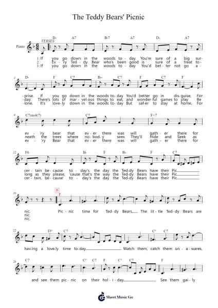 The Teddy Bears' Picnic Musica per pianoforte di John Walter Bratton - Arr.Conboyle