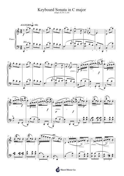 Keyboard Sonata in C Major, K.385, L.284 Sheet Music by Domenico Scarlatti-Arr.Hodhill