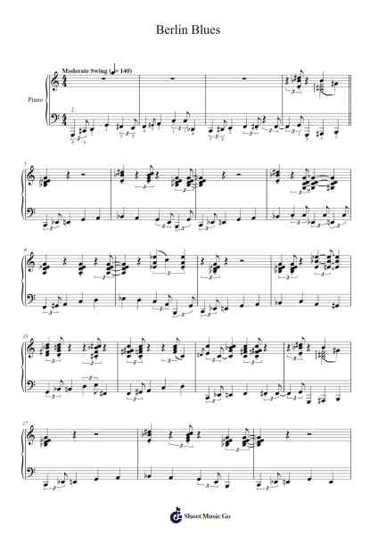 Berlin Blues Sheet Music by Bob Sacamano-Arr.Humlouie