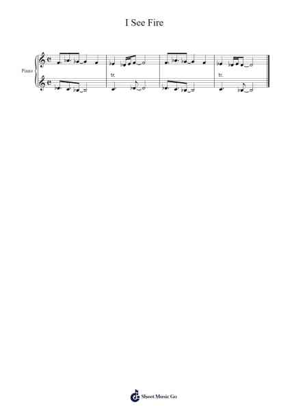 I See Fire Sheet Music by Ed Sheeran-Arr.Oisenwoolf