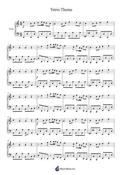 Tetris Theme Sheet Music by undefined-Arr.Holmesney Cliffcol