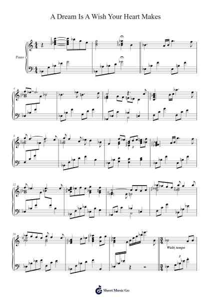 A Dream Is A Wish Your Heart Makes Sheet Music by Ilene Woods/Linda Ronstadt-Arr.Egcon Maxlie