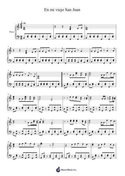 En mi viejo San Juan Sheet Music by Noel Estrada-Arr.Myrtours Hihill