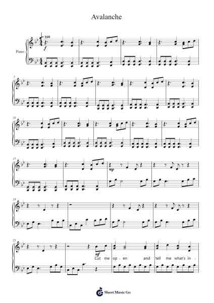 Avalanche Sheet Music by Bring Me the Horizon-Arr.Hillian