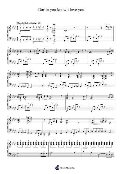 Darlin you know i love you Sheet Music by B.B. King-Arr.Trutor Hubno