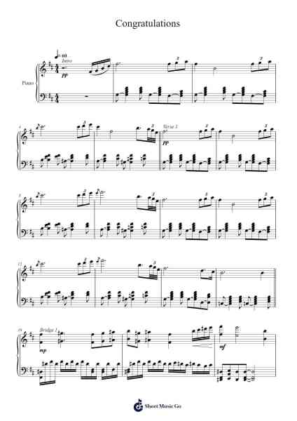 Congratulations Sheet Music by Mac Miller-Arr.Jefple