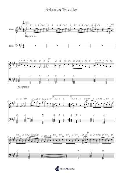Arkansas Traveller Sheet Music by Colonel Sandford C Faulkner-Arr.Cugue Vebriel