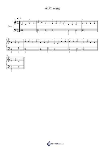 ABC song Sheet Music by Esledk-Arr.Popdict Greyburns