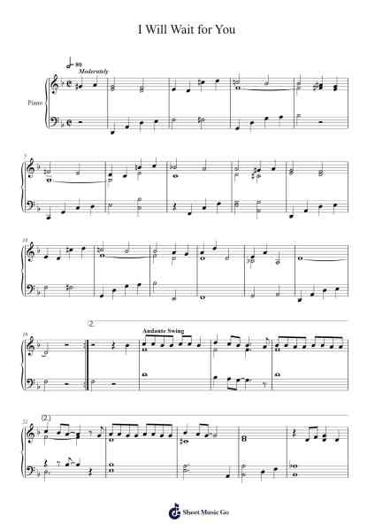 I Will Wait for You Sheet Music by Michel Legrand-Arr.Everbloor Frankrl