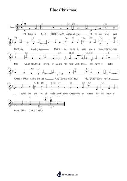 Blue Christmas Sheet Music by Elvis Presley-Arr.Iwilde