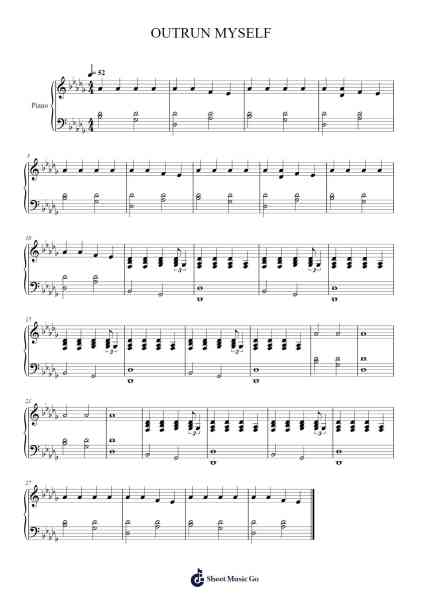 OUTRUN MYSELF Sheet Music by Jack Kays/Travis Barker-Arr.Wesriah