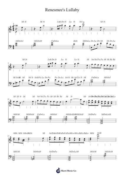 Renesmee's Lullaby Sheet Music by Carter Burwell-Arr.Rooven