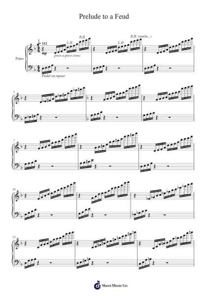 Prelude to a Feud Sheet Music by Chilly Gonzales-Arr.Rhysboyce