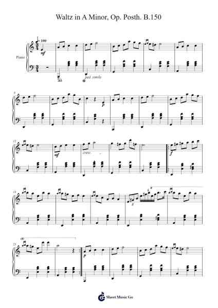 Waltz in A Minor, Op. Posth. B.150 Sheet Music by Frédéric Chopin-Arr.Robva