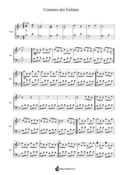 Commes des Enfants Sheet Music by undefined-Arr.Keatssoll